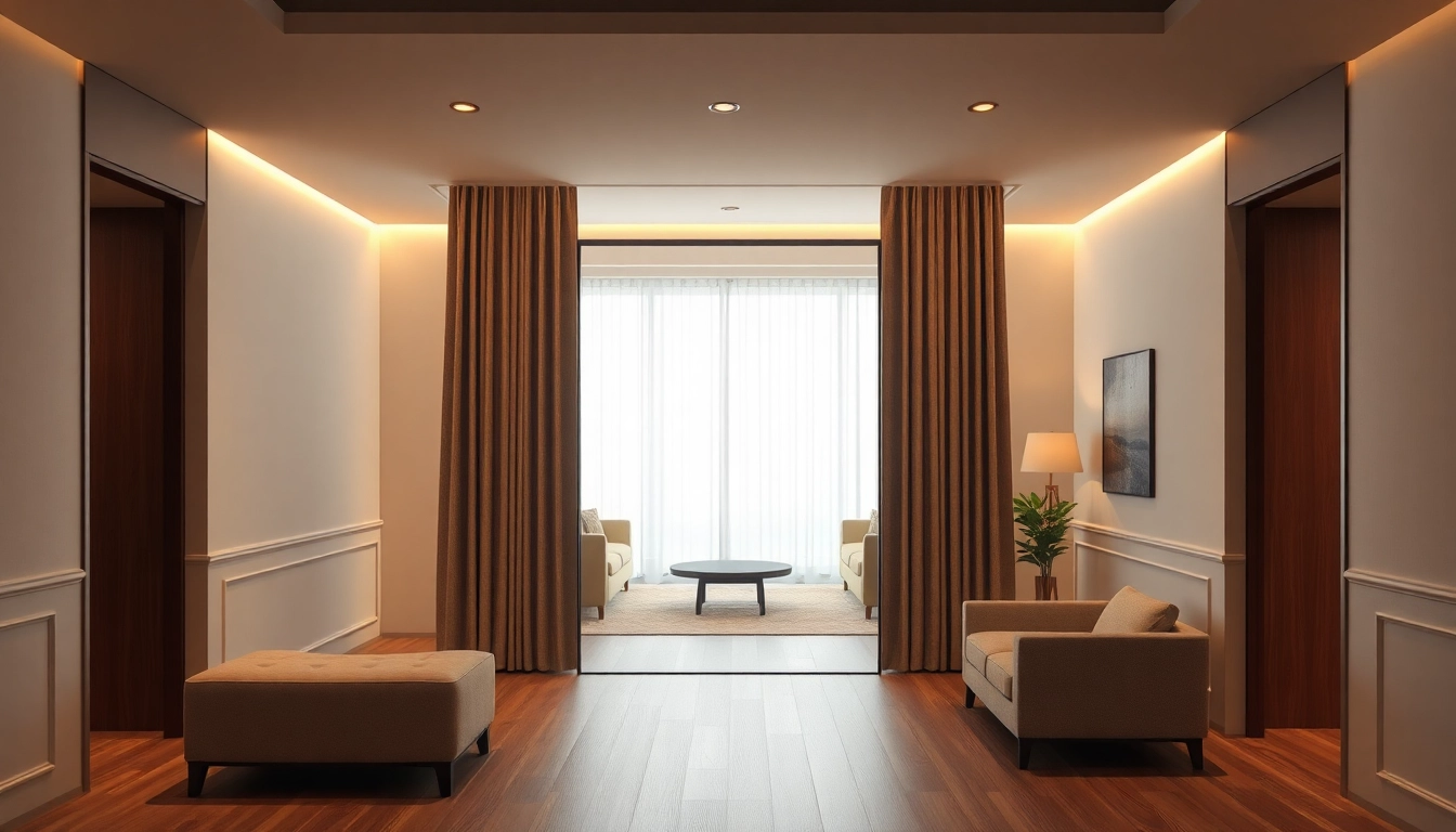 Flexible folding partition wall enhances space usage and style in modern interiors.