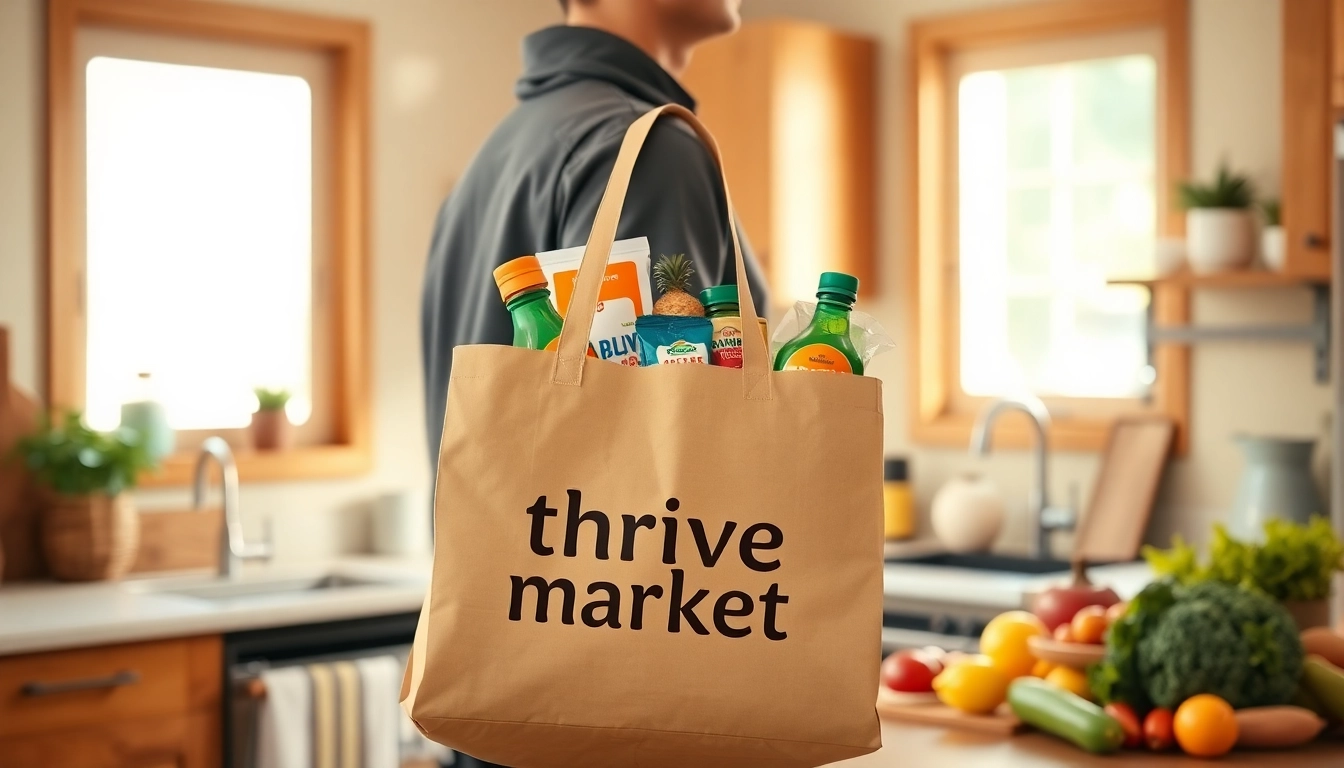 Understand Thrive Market shipping cost with a courier delivering fresh groceries in a cozy kitchen.