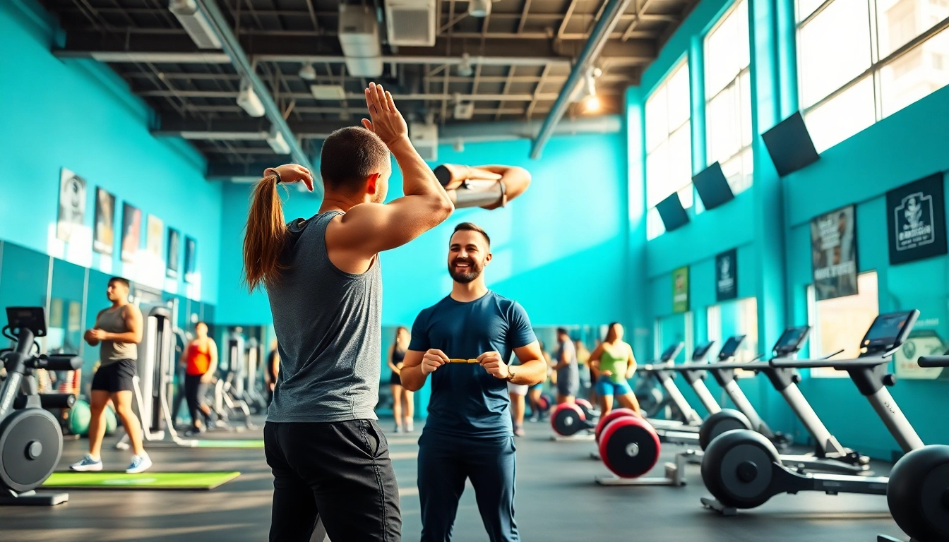 Experience personalized fitness training at the best gym near me, where motivated clients engage in diverse workouts.