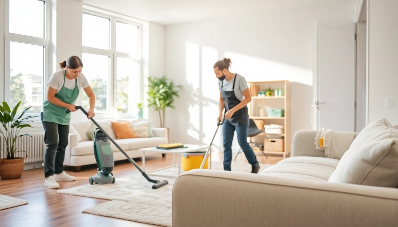 Bond cleaning Logan team efficiently cleaning a cozy apartment space