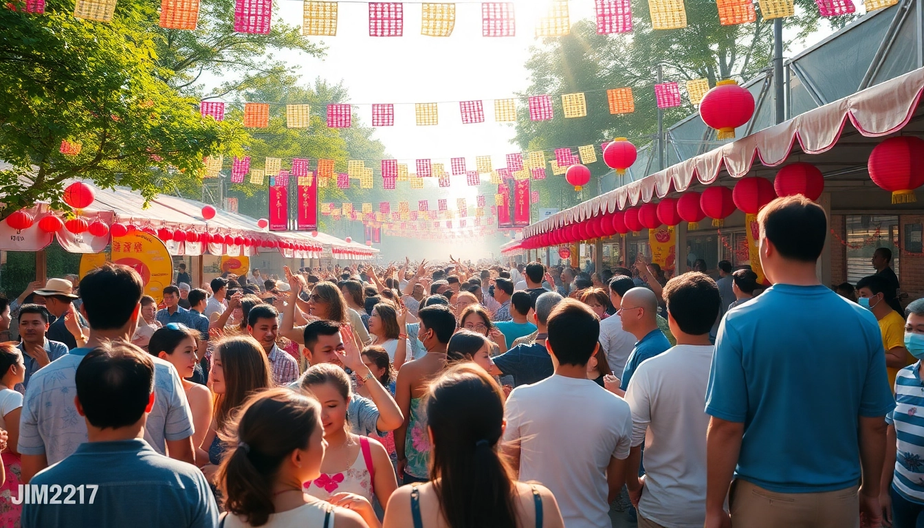 Enjoying 汽水音乐海外 at a vibrant festival with colorful decorations and lively atmosphere.
