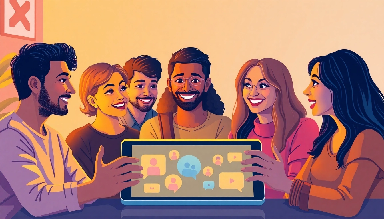 Engage in شات عربي with diverse individuals connecting through a digital platform.