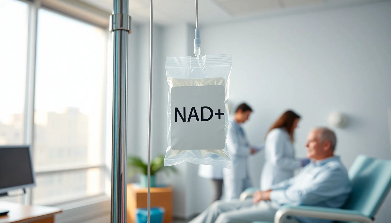 Learn what is nad iv therapy through this professional medical image showcasing an IV infusion in a clinic.