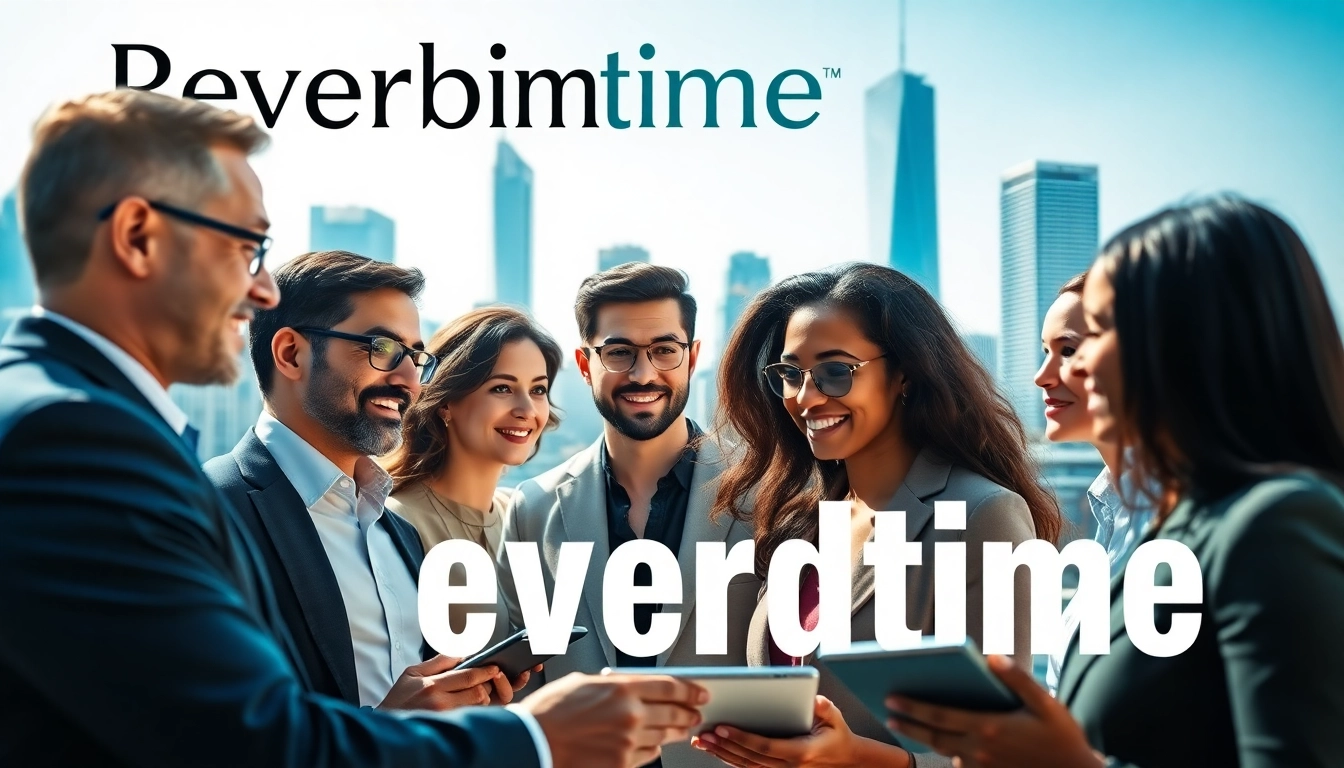 Feature vibrant professionals discussing trends on the cover of Reverbtime Magazine.