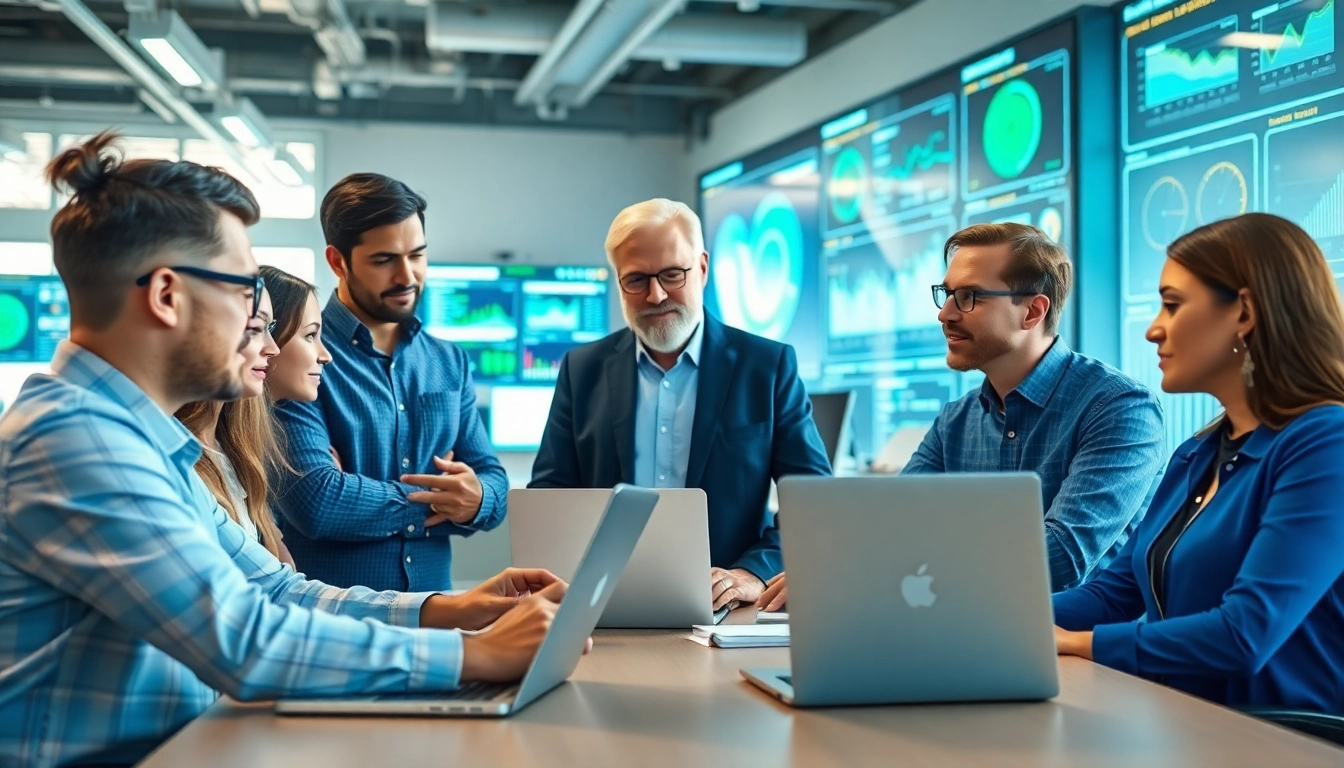Showcase of Markham IT Services team collaborating in a modern office.