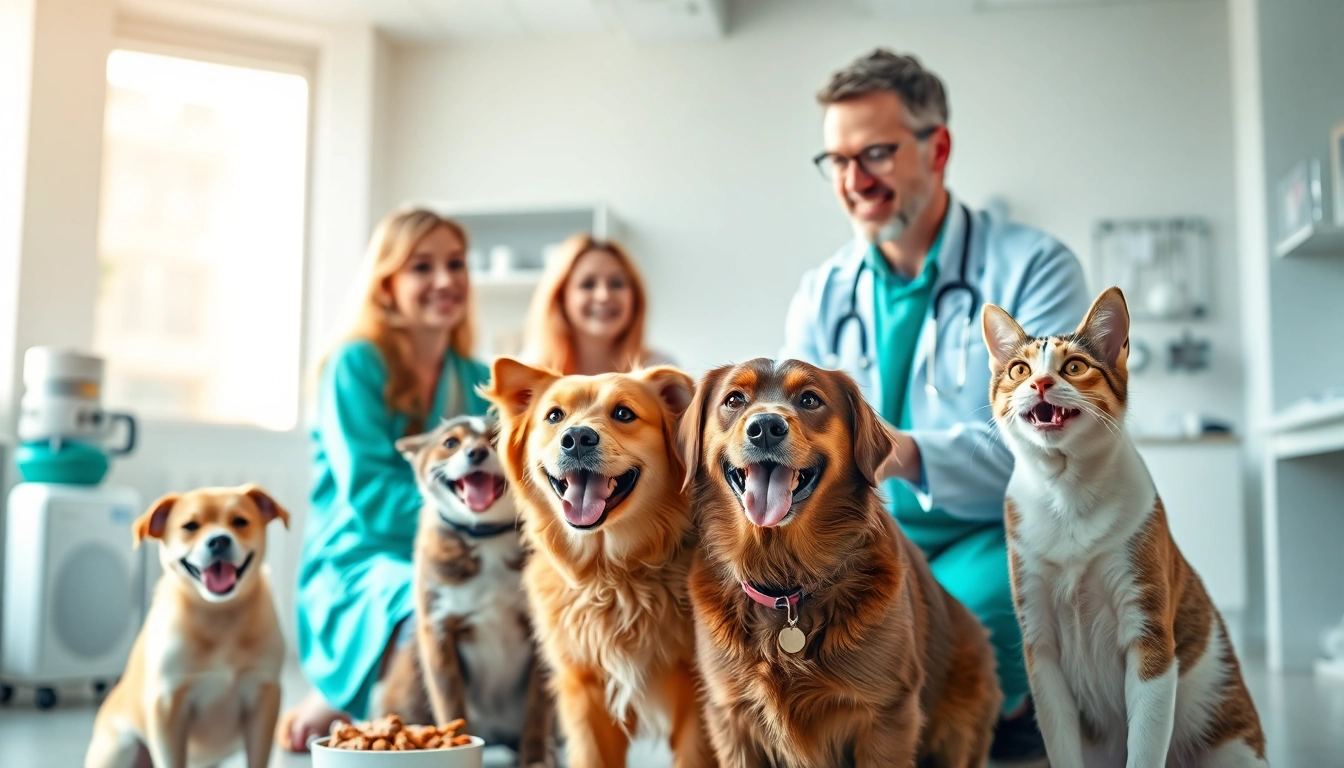 Explore healthy options with dr marty pet food canada in a vibrant veterinary setting featuring happy pets.