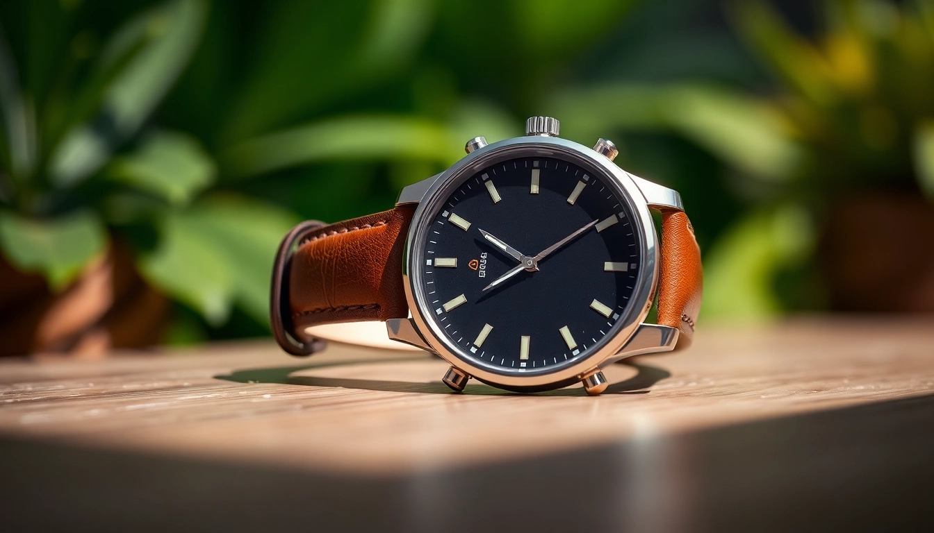 Stylish 18mm leather watch strap featured on a classic wristwatch emphasizing its craftsmanship.