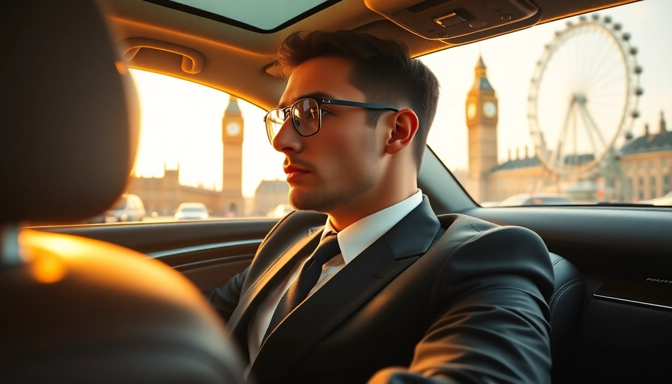Experience premium chauffeur hire london in a luxury car, navigating through iconic London streets.