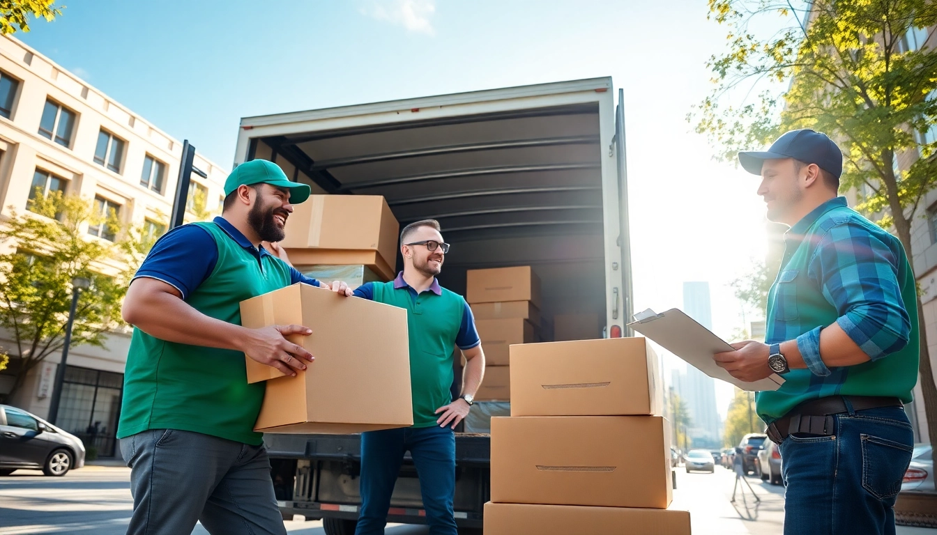Movers in Toronto carefully load boxes into a truck, showcasing their professional moving services.