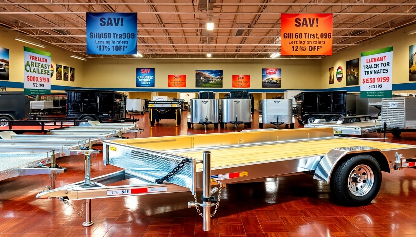 View trailers for sale in Massachusetts displayed in an organized showroom environment.